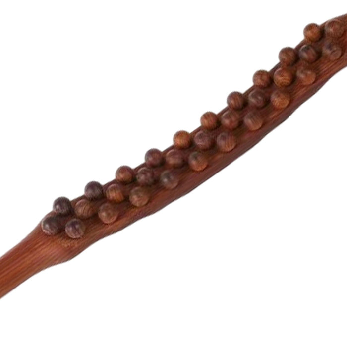 Crofta Wooden Gua Sha Scraping Massage Tool Relaxation Handheld for Waist Back Neck dark brown 28 beads