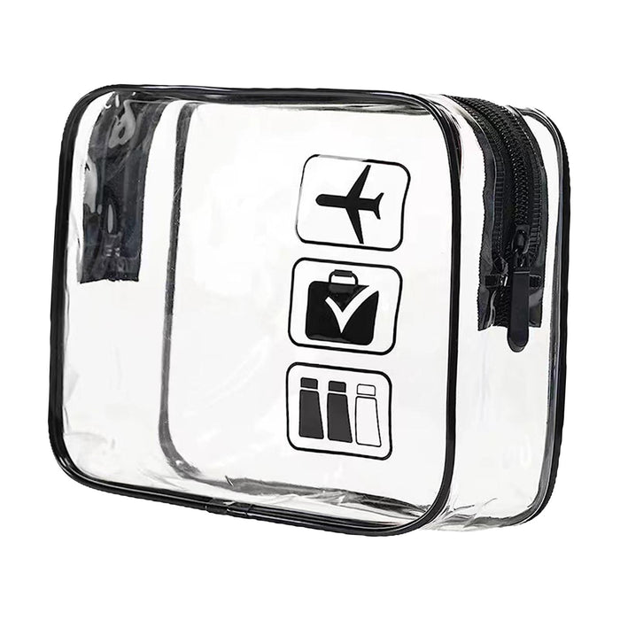 Crofta Clear Makeup Bag Bag for Essentials Traveling Bathroom Black