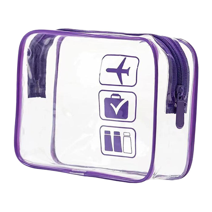 Crofta Clear Makeup Bag Bag for Essentials Traveling Bathroom Violet