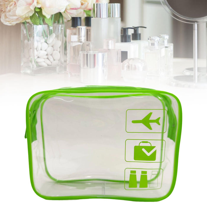 Crofta Clear Makeup Bag Bag for Essentials Traveling Bathroom Green