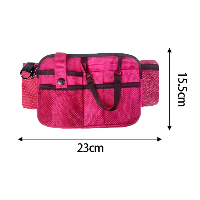 Crofta Nurse Pouch Waist Bag Apron Hip Bag Utility Waist Pack Nurse Tool Belt Pouch Rose Red