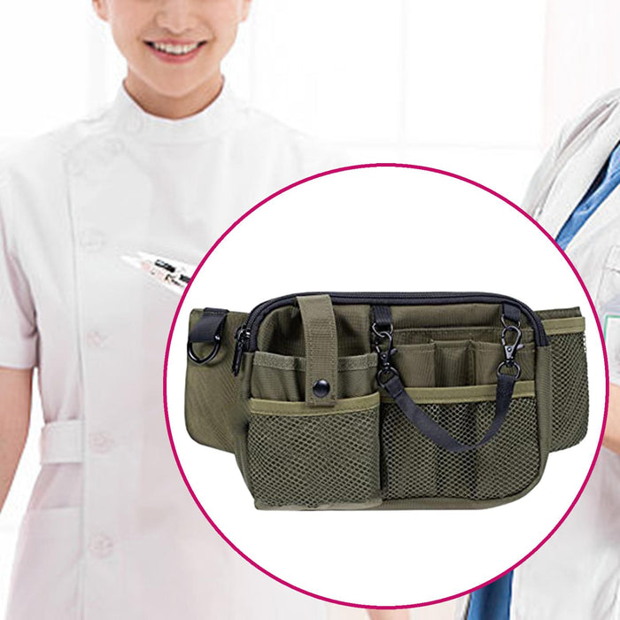 Crofta Nurse Pouch Waist Bag Apron Hip Bag Utility Waist Pack Nurse Tool Belt Pouch Green