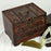 Crofta Wooden Jewelry Box Trinket Container with Mirror Antique Jewelry Case Holder Style D