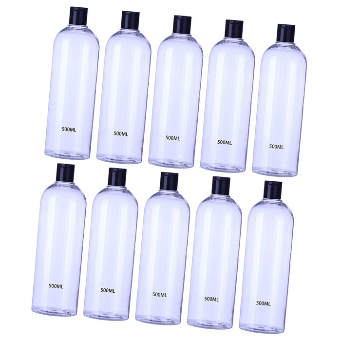 Crofta 10Pcs Empty Bottles Stylish Shampoo Bottle for Countertop Hotel Laundry Room 500ml