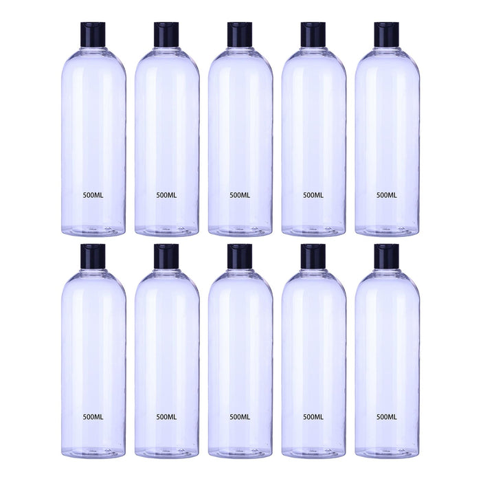 Crofta 10Pcs Empty Bottles Stylish Shampoo Bottle for Countertop Hotel Laundry Room 500ml