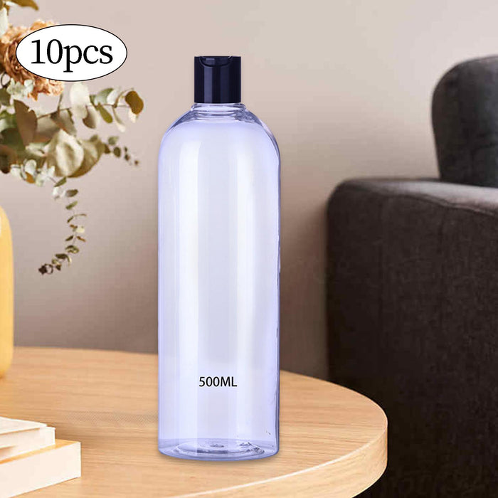 Crofta 10Pcs Empty Bottles Stylish Shampoo Bottle for Countertop Hotel Laundry Room 500ml