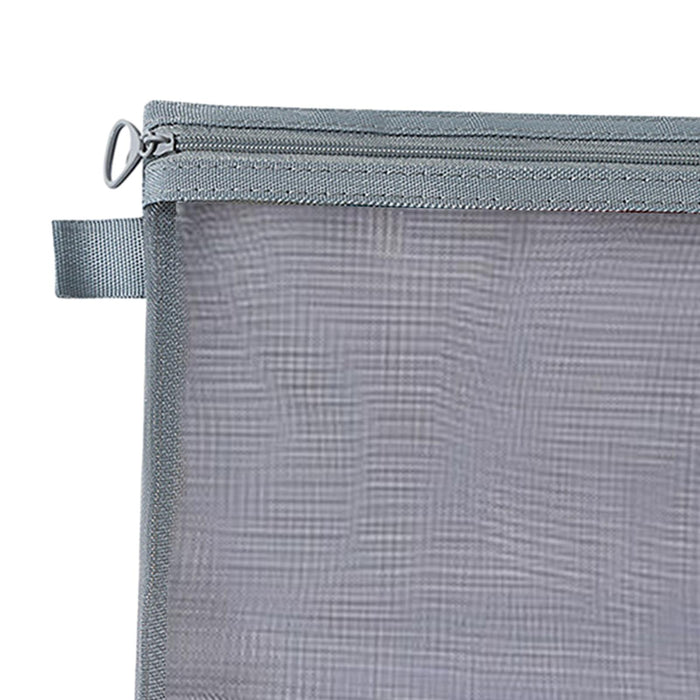 Crofta Portable Mesh Travel Bag Cosmetic Pouch Bag for Offices Toiletries Gray L