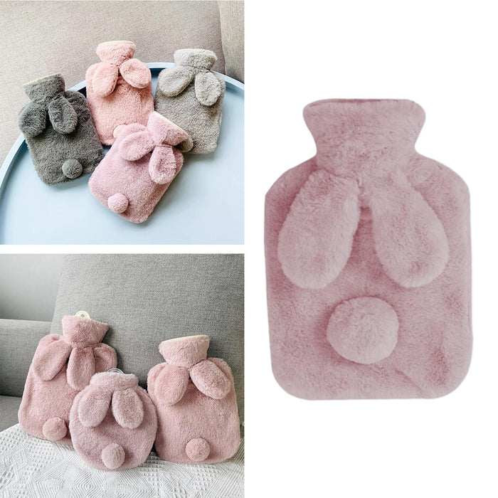 Crofta Hot Water Bottle with Soft Fleece Cover PVC Hot Water Bag for Feet Shoulders 500ML