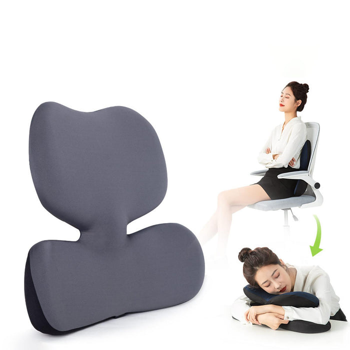 Crofta Lumbar Support Pillow Comfortable Soft Chair Back Pillow for Dorm Office Car Dark Gray