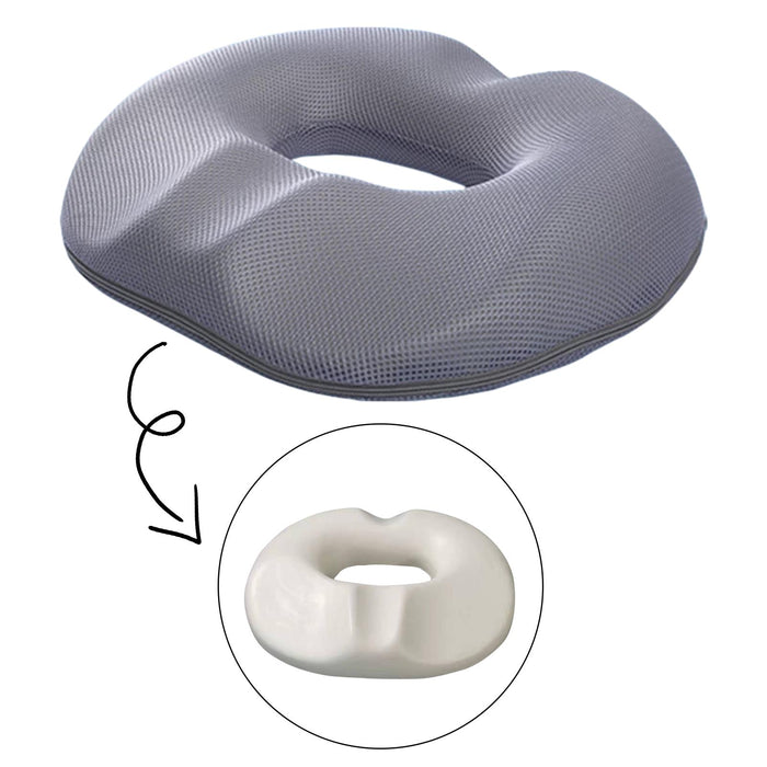 Crofta Hemorrhoid Seat Cushion Tailbone Pillow for Dining Room Office Chair Gray Men