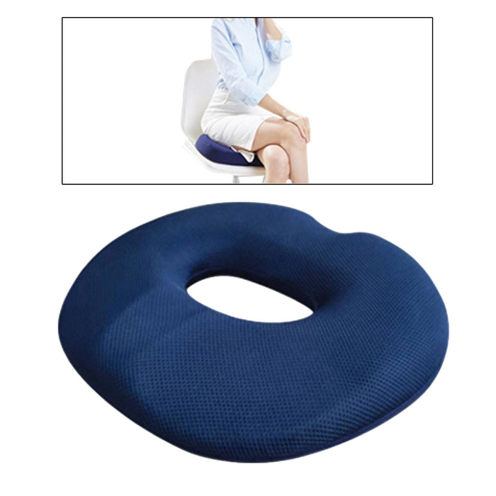 Crofta Hemorrhoid Seat Cushion Tailbone Pillow for Dining Room Office Chair Navy Women