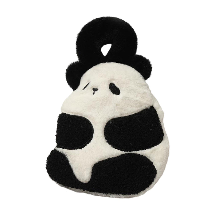 Crofta Hot Water Bottle with Soft Fleece Cover Panda Bed PVC Hot Water Bag for Feet