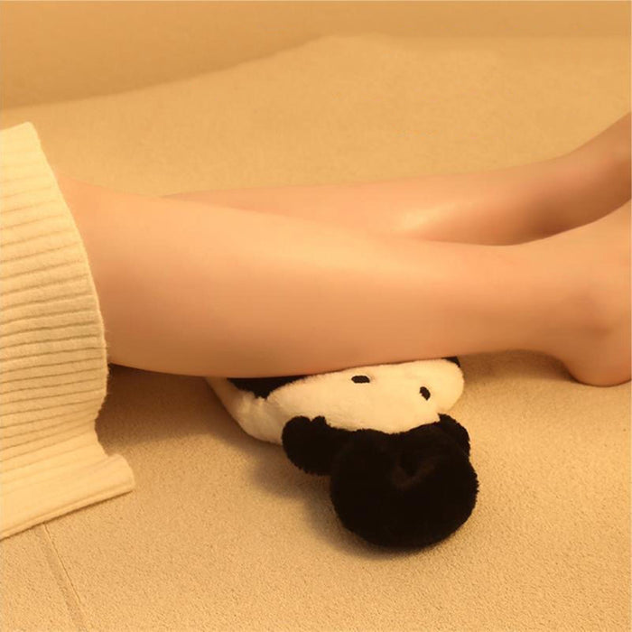 Crofta Hot Water Bottle with Soft Fleece Cover Panda Bed PVC Hot Water Bag for Feet