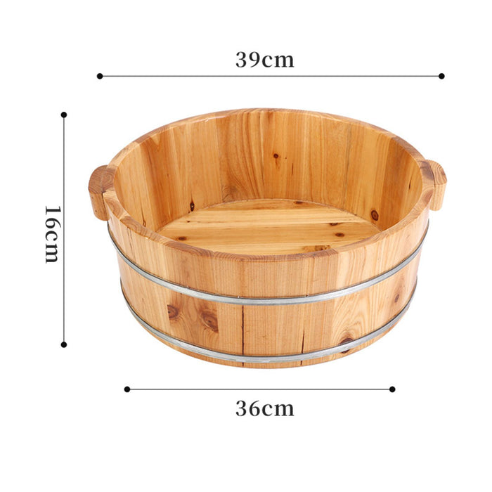 Crofta Wood Footbath Basin Household Home Supplie Foot Soaking Bath Basin Basin Tub 16x40cm A