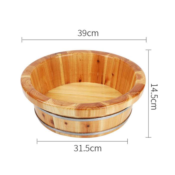 Crofta Wood Footbath Basin Household Home Supplie Foot Soaking Bath Basin Basin Tub 16x40cm B