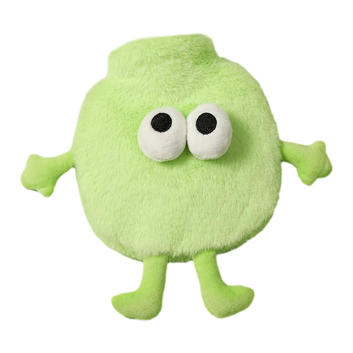 Crofta Hot Water Bottle with Plush Reusable Adorable for Kids Holiday Gift Children Green