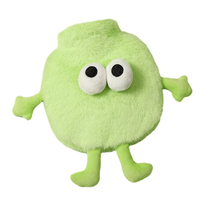 Crofta Hot Water Bottle with Plush Reusable Adorable for Kids Holiday Gift Children Green