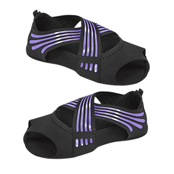 Crofta Yoga Socks for Women Clasped Pilates Socks Grip Socks for Barre Yoga Pilates S Violet