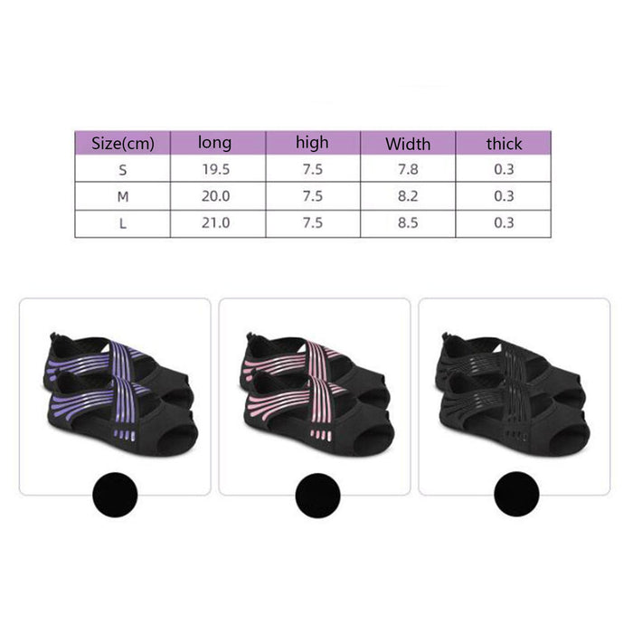 Crofta Yoga Socks for Women Clasped Pilates Socks Grip Socks for Barre Yoga Pilates S Black