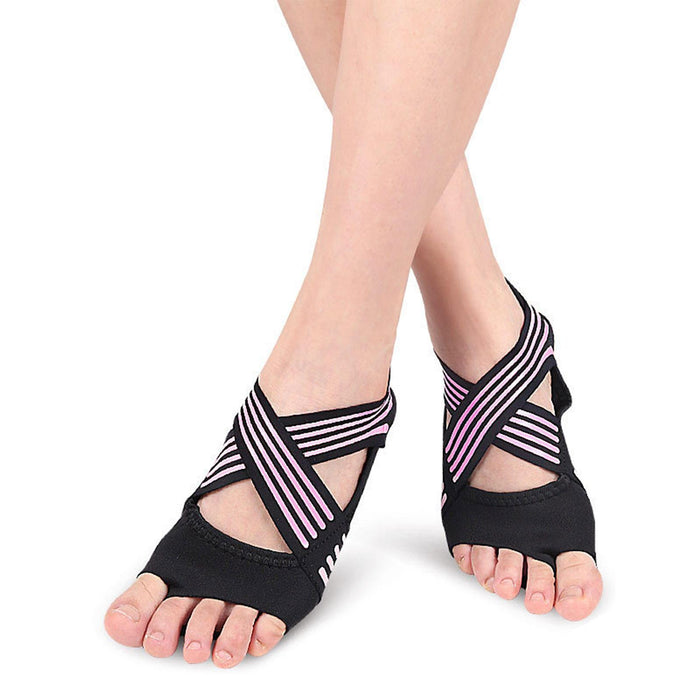 Crofta Yoga Socks for Women Clasped Pilates Socks Grip Socks for Barre Yoga Pilates L Pink