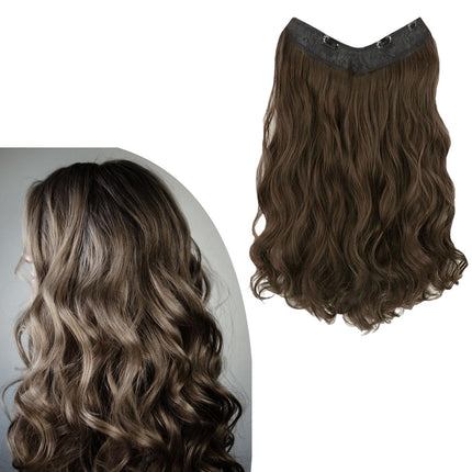 Crofta Wavy Curly Natural Soft Synthetic Hair Pieces 17.7" for Women Dates Concerts Light Brown