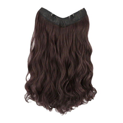 Crofta Wavy Curly Natural Soft Synthetic Hair Pieces 17.7" for Women Dates Concerts Dark Brown