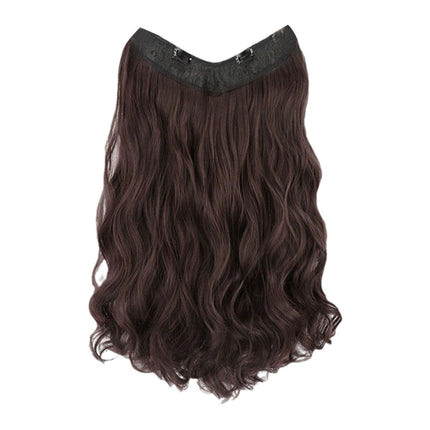 Crofta Wavy Curly Natural Soft Synthetic Hair Pieces 17.7" for Women Dates Concerts Dark Brown