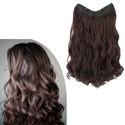 Crofta Wavy Curly Natural Soft Synthetic Hair Pieces 17.7" for Women Dates Concerts Dark Brown