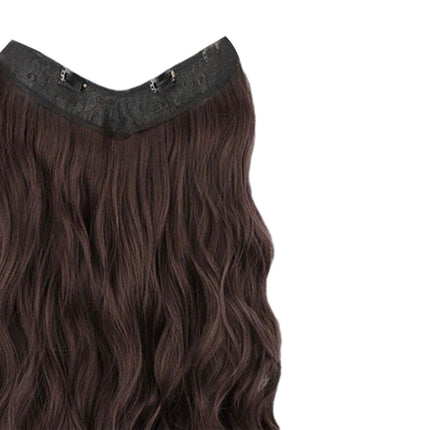 Crofta Wavy Curly Natural Soft Synthetic Hair Pieces 17.7" for Women Dates Concerts Dark Brown