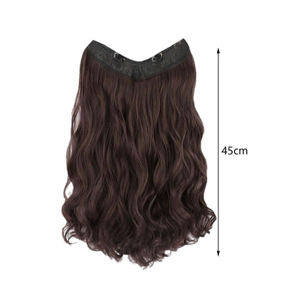 Crofta Wavy Curly Natural Soft Synthetic Hair Pieces 17.7" for Women Dates Concerts Dark Brown