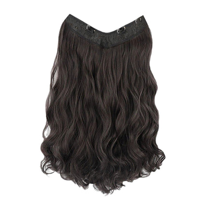 Crofta Wavy Curly Natural Soft Synthetic Hair Pieces 17.7" for Women Dates Concerts Brown Black