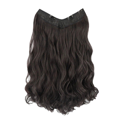 Crofta Wavy Curly Natural Soft Synthetic Hair Pieces 17.7" for Women Dates Concerts Brown Black