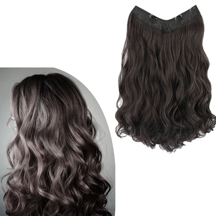 Crofta Wavy Curly Natural Soft Synthetic Hair Pieces 17.7" for Women Dates Concerts Brown Black