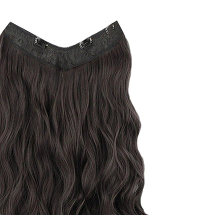 Crofta Wavy Curly Natural Soft Synthetic Hair Pieces 17.7" for Women Dates Concerts Brown Black