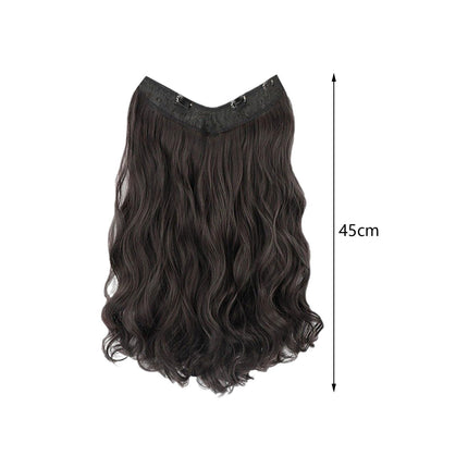 Crofta Wavy Curly Natural Soft Synthetic Hair Pieces 17.7" for Women Dates Concerts Brown Black