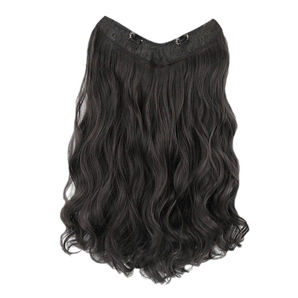 Crofta Wavy Curly Natural Soft Synthetic Hair Pieces 17.7" for Women Dates Concerts Black