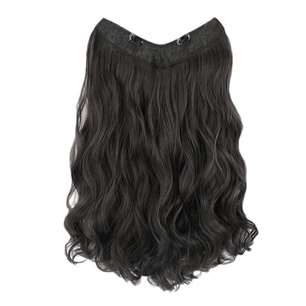 Crofta Wavy Curly Natural Soft Synthetic Hair Pieces 17.7" for Women Dates Concerts Black