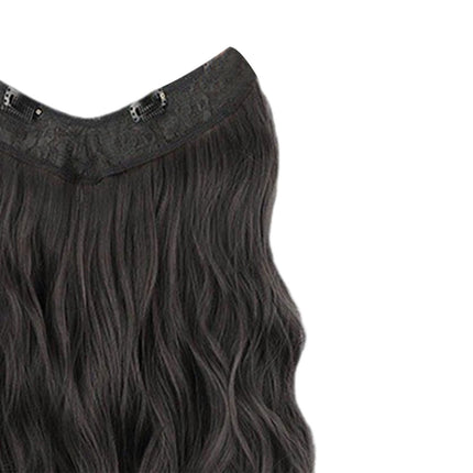 Crofta Wavy Curly Natural Soft Synthetic Hair Pieces 17.7" for Women Dates Concerts Black