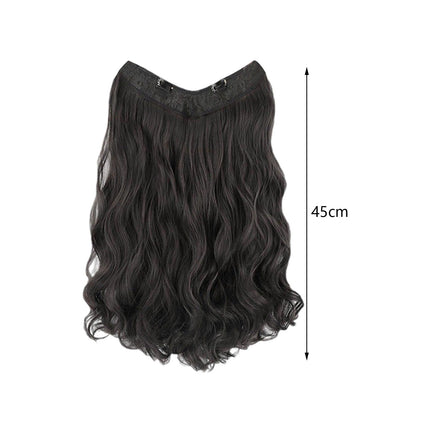 Crofta Wavy Curly Natural Soft Synthetic Hair Pieces 17.7" for Women Dates Concerts Black