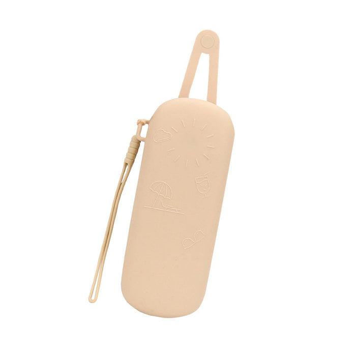 Crofta Makeup Brush Pouch Portable Silicone Eyeglasses Case for Travelling Bathroom Khaki