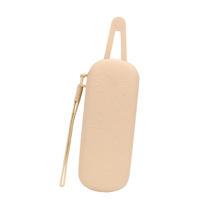 Crofta Makeup Brush Pouch Portable Silicone Eyeglasses Case for Travelling Bathroom Khaki