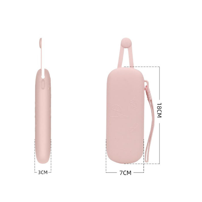 Crofta Makeup Brush Pouch Portable Silicone Eyeglasses Case for Travelling Bathroom Pink