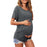 Crofta Women's Maternity Shirts Round Neck Double Layer for New Mom Daily Wear Dark Gray S