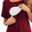 Crofta Women's Maternity Shirts Round Neck Double Layer for New Mom Daily Wear Wine Red S