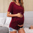 Crofta Women's Maternity Shirts Round Neck Double Layer for New Mom Daily Wear Wine Red M