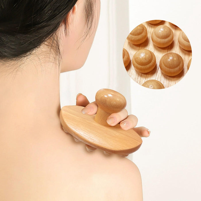 Crofta Wooden Massage Body Brush Manual Handheld Body Massager for Legs Sauna Waist