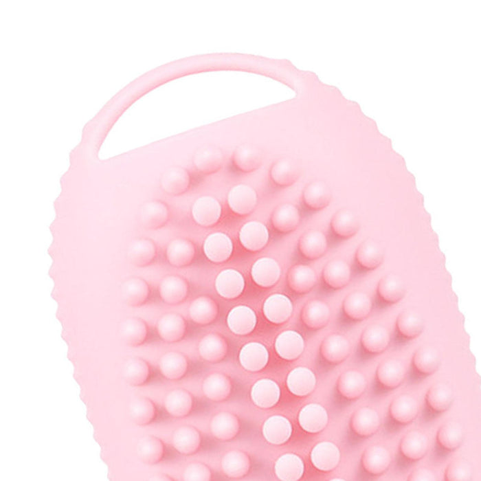 Crofta 2 in 1 Hair Shampoo Brush and Travel Bottle Silicone for Women Men Hair Comb pink