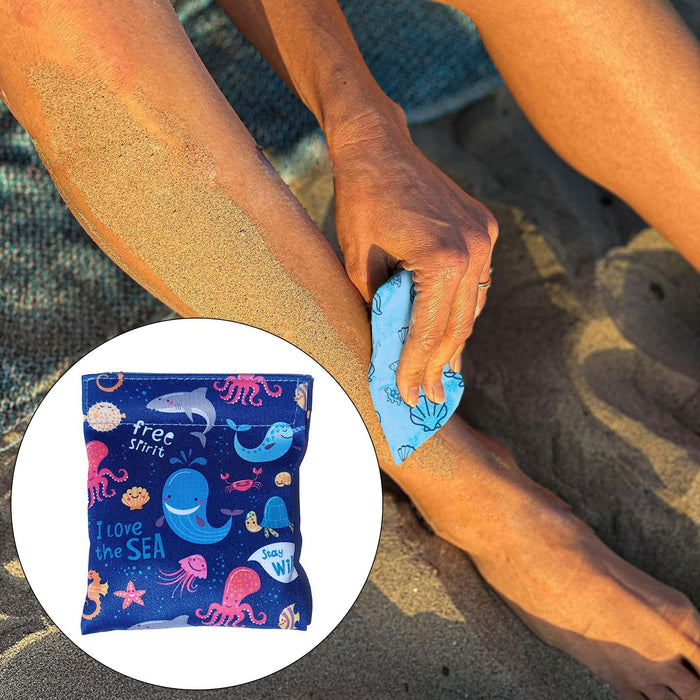 Crofta Sand Removal Bag Clean Beach Vacation Essential for Summer Surf Water Sports Dark Blue