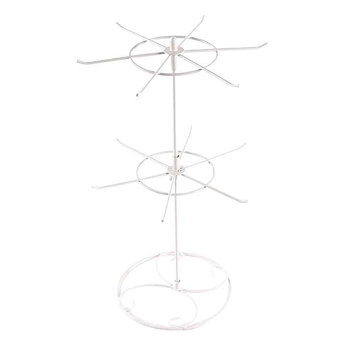 Crofta Jewelry Display Rack Rotating Earring Display Holder Stand for Rings Necklace 31CM white