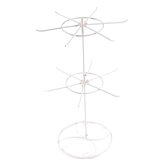 Crofta Jewelry Display Rack Rotating Earring Display Holder Stand for Rings Necklace 31CM white